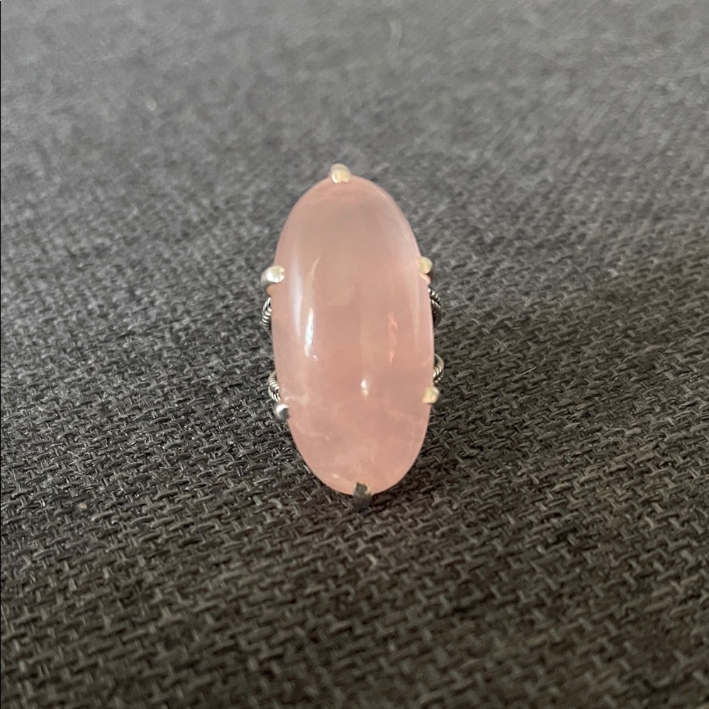 Goldie Lew Rose Quartz Lynn Sterling Silver Ring
Size 7
